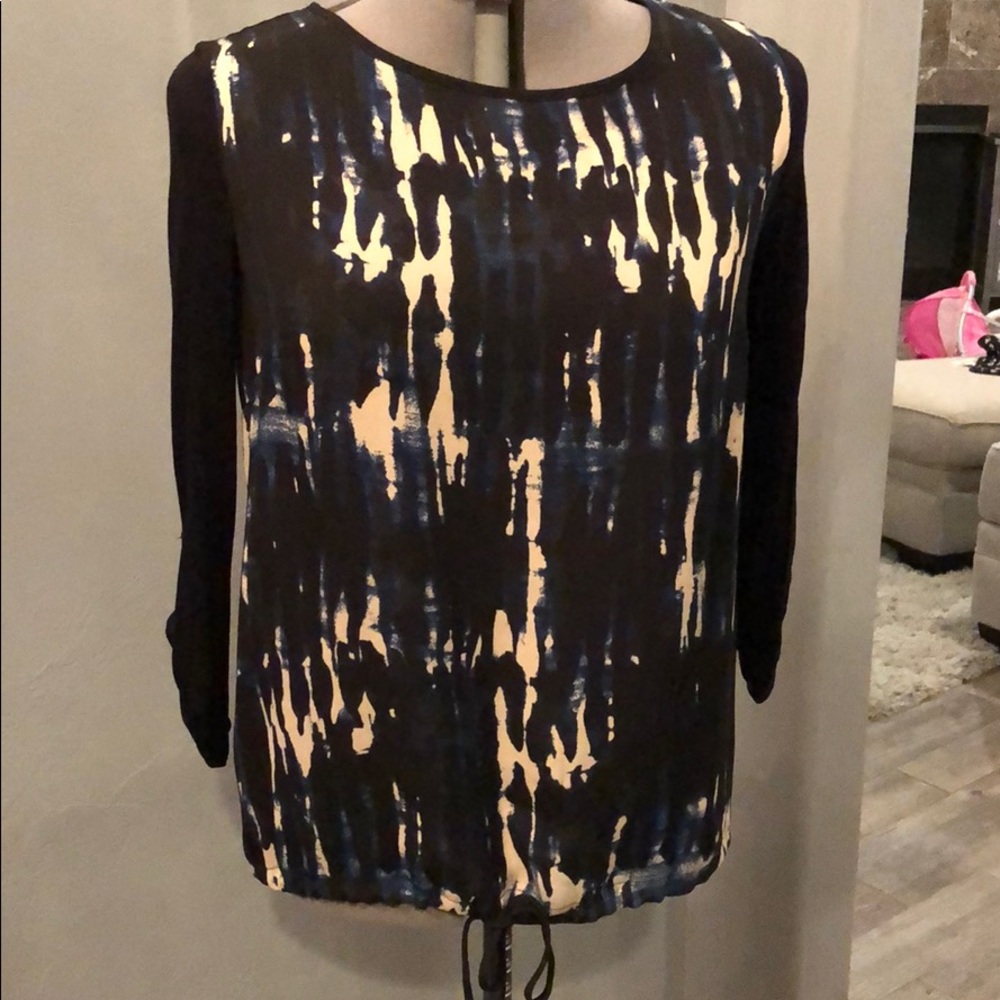 Kensie Tie Waist Blouse Medium NWT